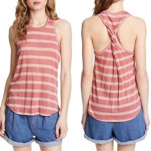 NEW Joie Linen Rayson Striped Twist Back Tank Top